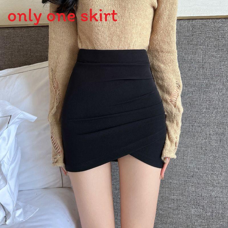 Gonna Corta Irregolare a Vita Alta da Donna con Tessuto Elasticizzato in Misto Cotone per Uso Casual Primaverile