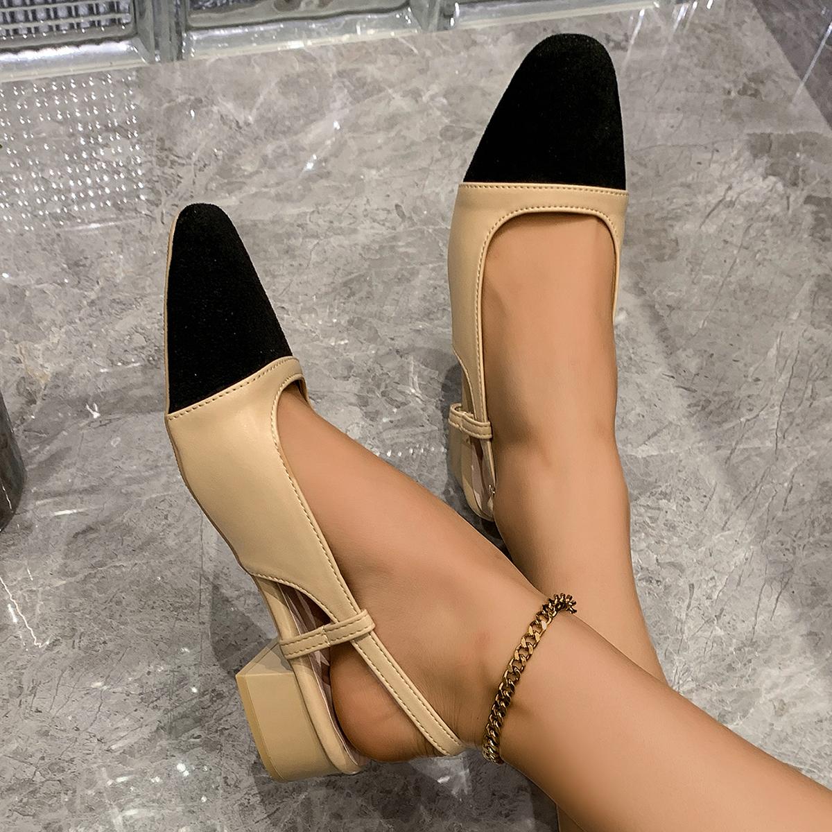 

Fashion New Summer Women s Sandals Elegant Medium Heel Toe Mules Comfortable Office Women s Shoes Buckle Heels Dress Shoes 42