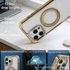 iPhone 16 Pro Max Electroplated TPU Case with 360° Rotating Magnetic Stand