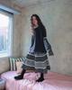 Phased Cottage Mix Pattern Skirt_Black