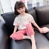 Girls Summer Thin Short Sleeve Set Stylish Baby Fashionable Two Piece Outfit
