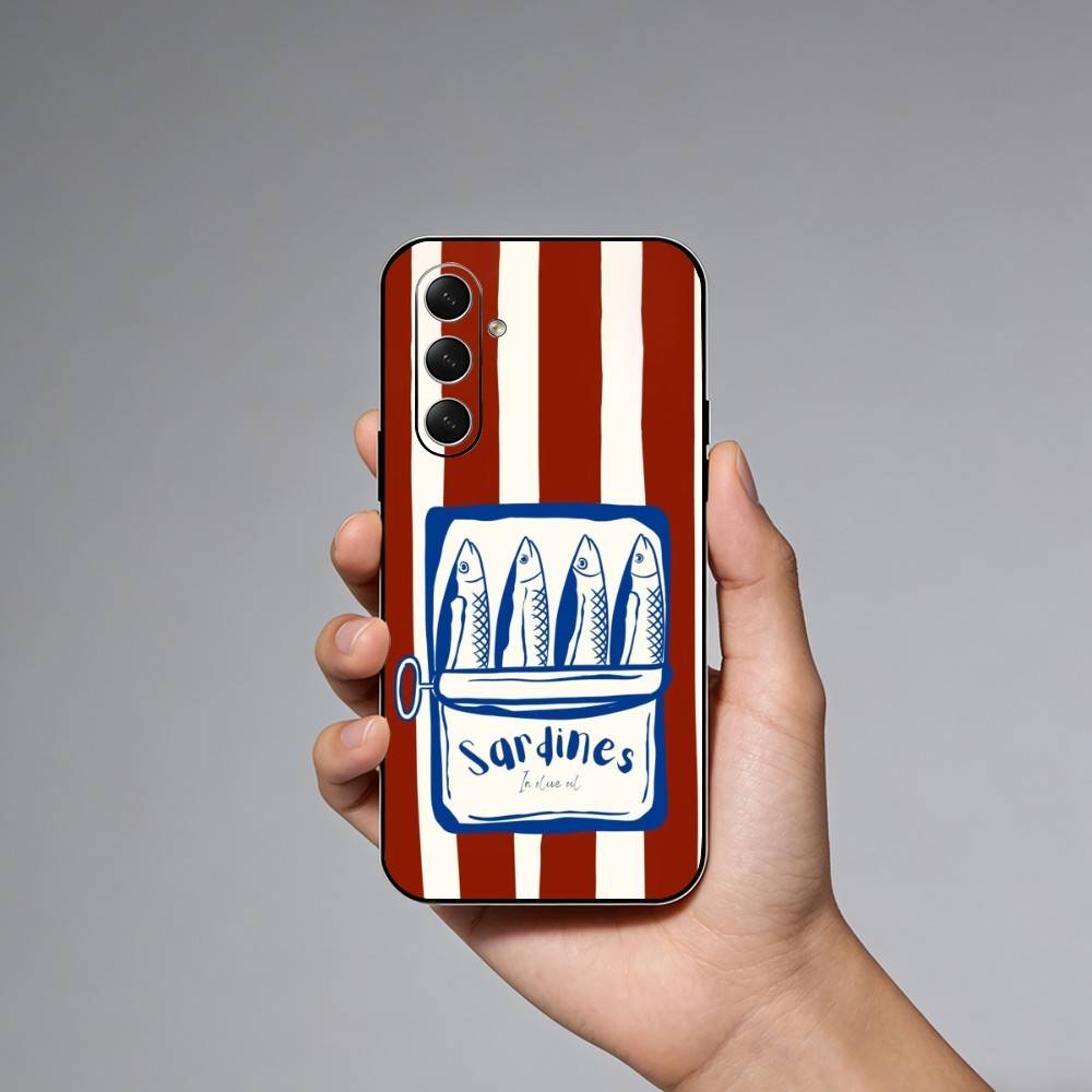 Sardines Fish Ar  Phone Case For Samsung Galaxy A73,A21s,A22,A31,A52,A53,A71,A41Soft Black Shell