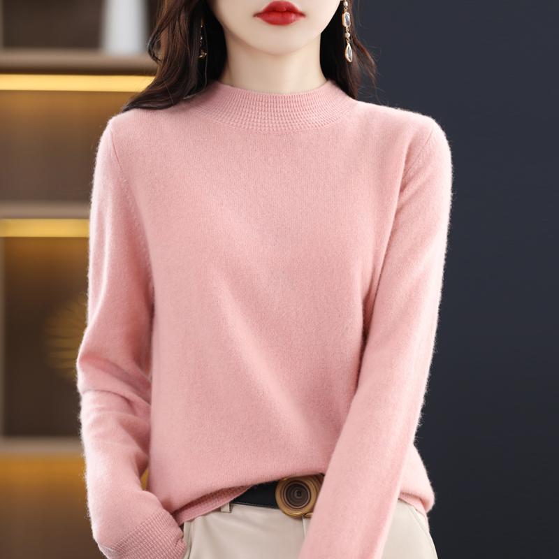 Women's Cashmere Sweater Qinghe Cashmere 30% Cashmere 70% Wool Autumn and Winter Pullover Warm and Fashionable