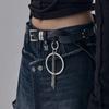Minimal Cowhide Leather Belt [ Black ]