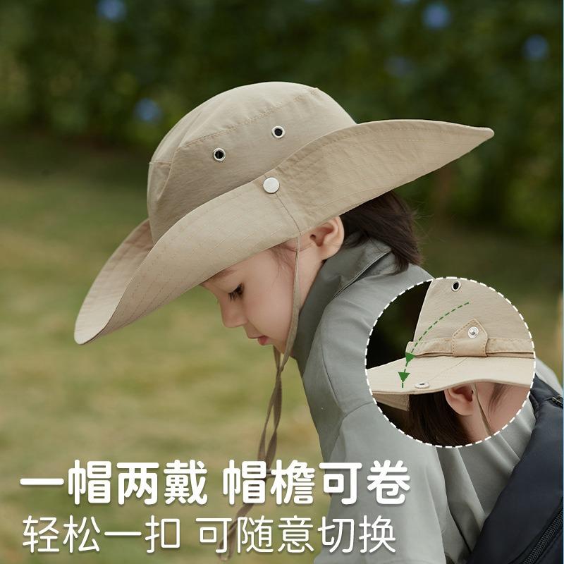 Children bucket hat outdoor boys sun hat camping hiking sun hat girls big brim sun hat middle older children