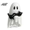 Small Ghost Holding Black Cat Statue Halloween Ornament, Hugging A Sculpture, Decorative Figurine for Holiday Parties Resin Unique Figurine,