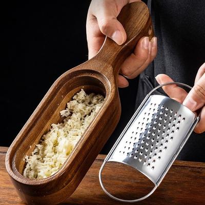 Acacia Wood Chocolate Handheld Grater Stainless Steel Vegetable Shredder  Fruit Shredding