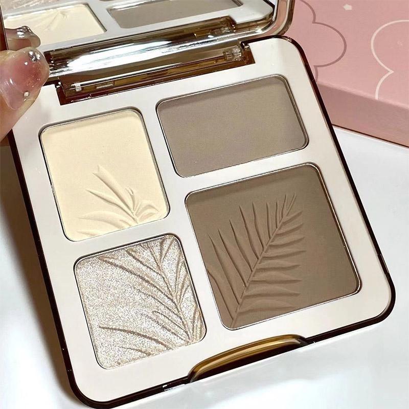 4 Colors Long-Lasting Matte Highlighter Bronzers Palette Face Shading Grooming Powder Makeup Face Contouring Bronzer Cosmetics