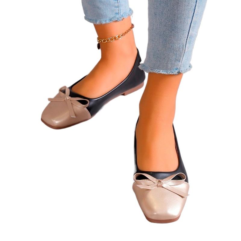 Fashion 2025 High Quality Slip On Women's Flats Outdoor Mixed Colors Bow Tie Soft Bottom Flats Hot Sale Plus Size Casual Walking Shoes
