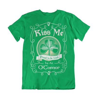 IRISH ST Patricks Day T-Shirt PERSONALISED Surname Kiss Me Im IRISH Mens Womens