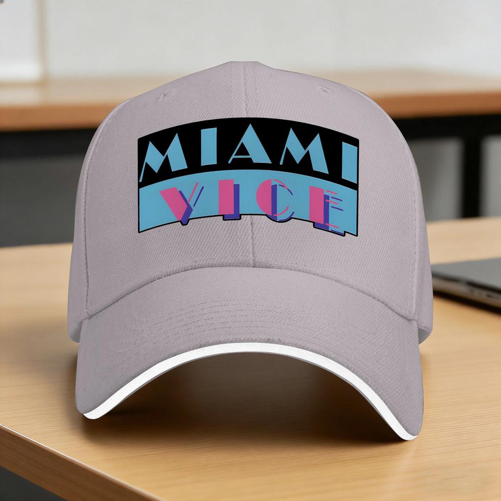 Miami Vices Sun Baseball Cap Summer FeUnisex Unisex  Design Trucker Hat Breathable Casual Tennis Skate Baseball Caps