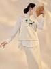 White Beaded Embroidery Vest with Stand-up Collar Shirt and Skirt - New Chinese Style Suit for Women, NZ019