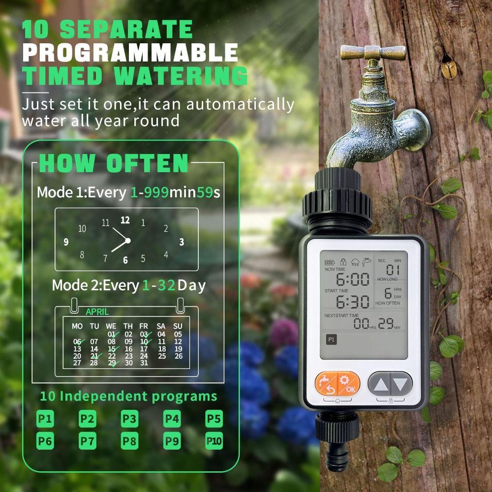 IPX5 Waterproof Automatic Irrigation Timer Irrigation Controller Garden Sprinkler Systems