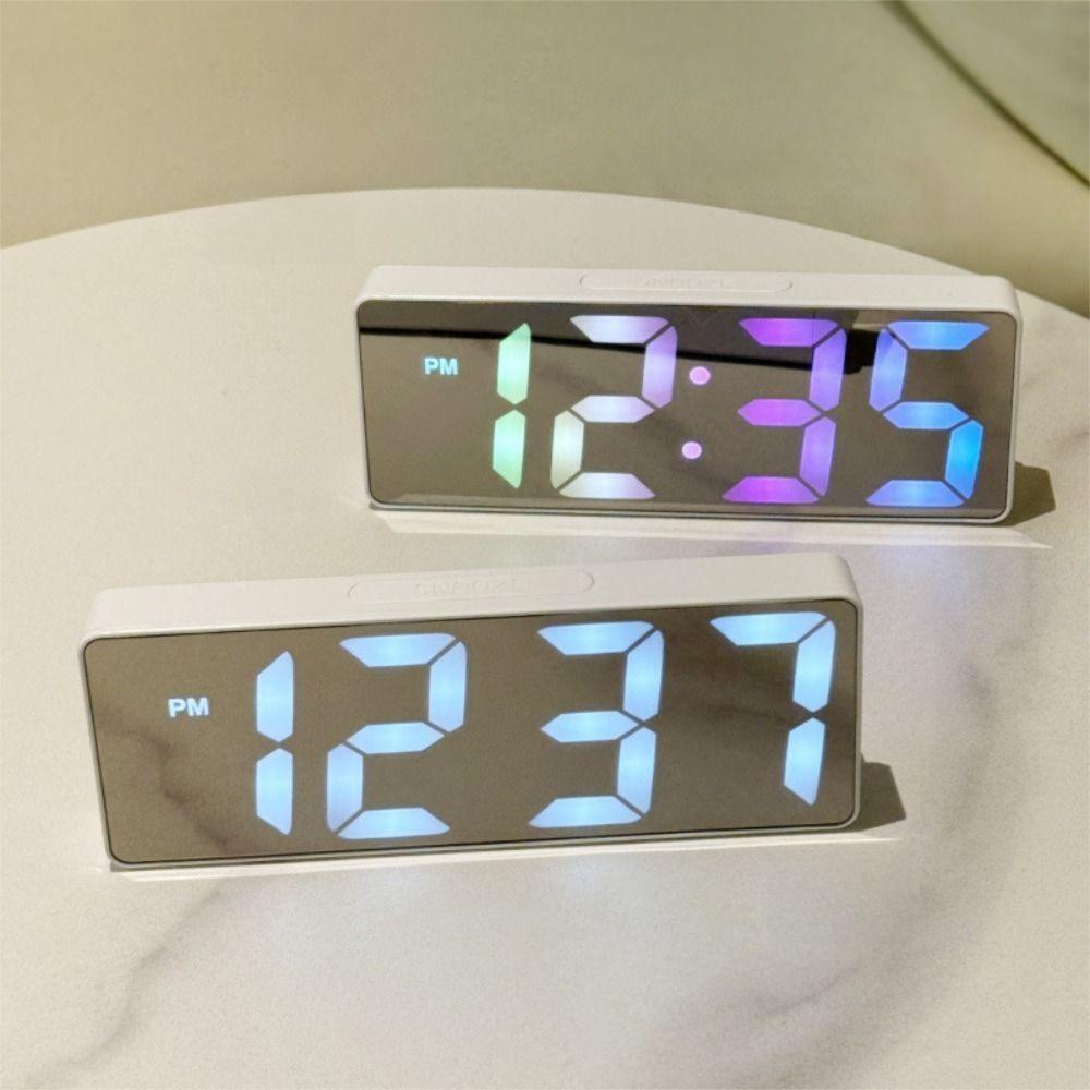 Ceas Electronic de Masă cu 2 Niveluri de Luminozitate Format 12/24H Ceas Digital LED Birou