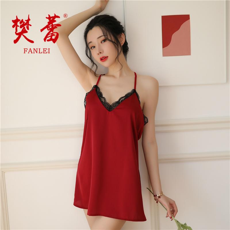 Sex lingerie women's sexy short skirt suspender nightgown bed tease seduction lace suit