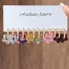Fashion Cute Colorful Acrylic Flower Pendant Earrings Set Niche Design Colorful Elegant Versatile Ladies Earrings Gift