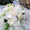 Wedding Car Decoration 7Pieces Set with Realistic Artificial Flower for Car Decors included Rearview Mirror and Doorknob