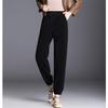 Winter Korean Women Fleece Pant Casual Solid Elastic High Waist Lace-up Loose Female Trousers Thickening Warm Fashion Sweatpants
