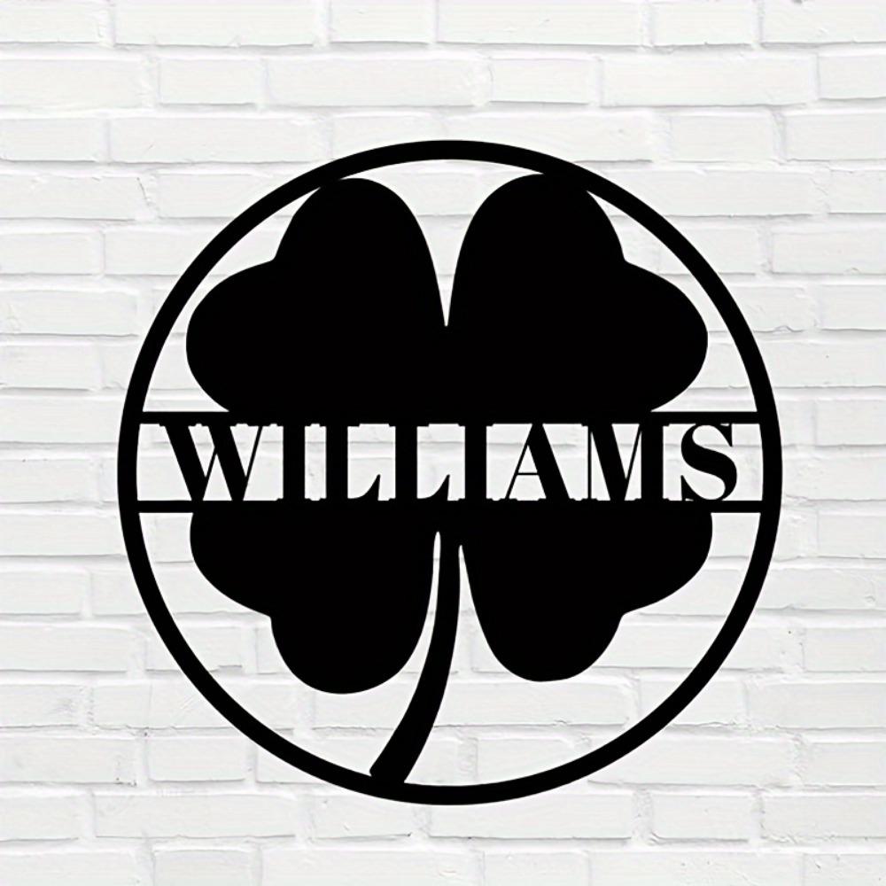 Custom Personalized Shamrock Family Name Metal Wall Art Durable Iron Sign Indoor Outdoor Vintage Decor