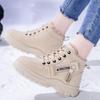 Winter Women Cotton Boots Thick Sole Height Increasing Large Size Cold Resistant Outdoor Casual Shoes Cross-border
