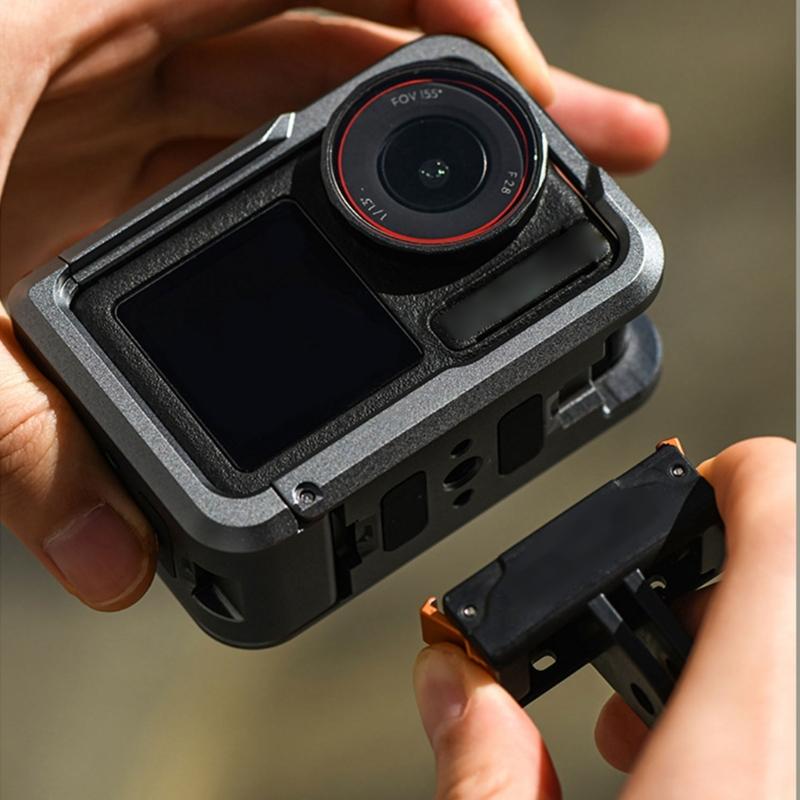 Metal Protective Camera Cage Magnetic Adsorption for Action 5 Professional with Quick Release and Cold Shoe Interfaces