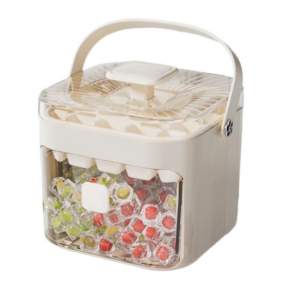 Ice Cube Mold 48 Grids Reusable Refrigerator Ice Maker Drawer Design Ice Tray Portable Easy Release Homemade Ice Making Tools Whiskey Cocktail Coffee