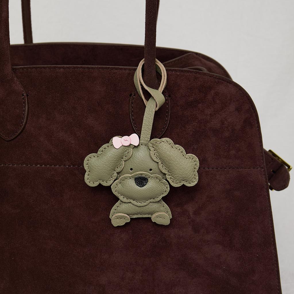 Handgefertigt Echtes Leder Schnauzer Niedlicher Taschenanhänger Schlüsselanhänger Geschenk Niedliche Dekoration Geeignet für Taschen Exquisiter Anhänger Taschenzubehör