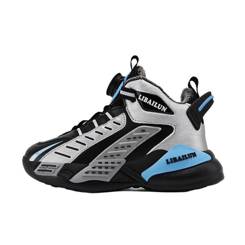 Children's basketball special sneakers 2025 winter velvet boys' sports medium and older children's professional basketball shoes winter