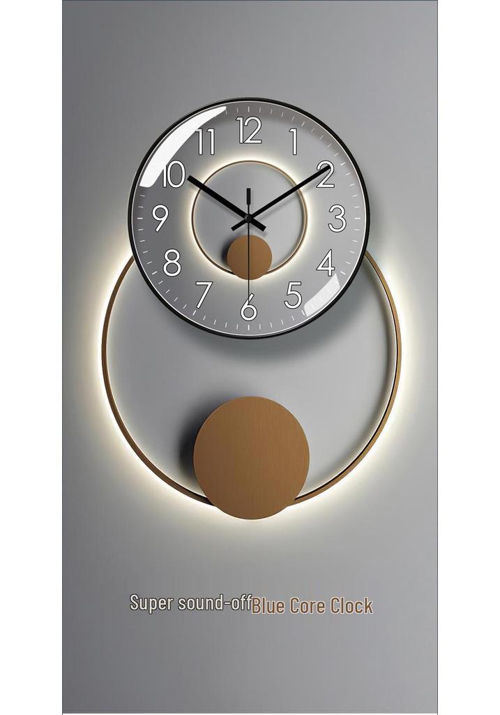6380 Modern Silent Quartz Wall Clock for Living Room - American Light Luxury Design with Long Battery Life
