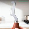 Stainless Steel Scallion Slicer Green Onion Cutter With Curved Design Wooden Handle Blades Professional Kitchen Cooking Tools