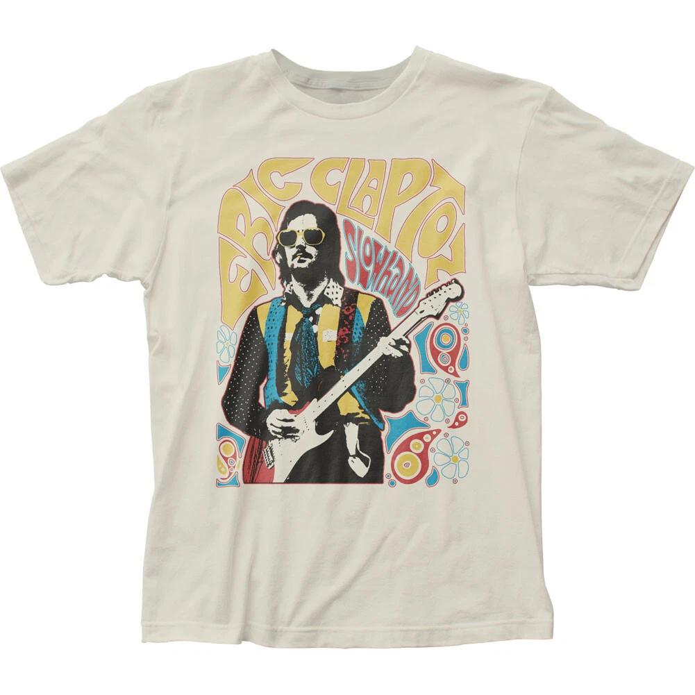 Eric Clapton Slowhand T Mens T Shirt Rock and Roll Music Band Tee Vintage White