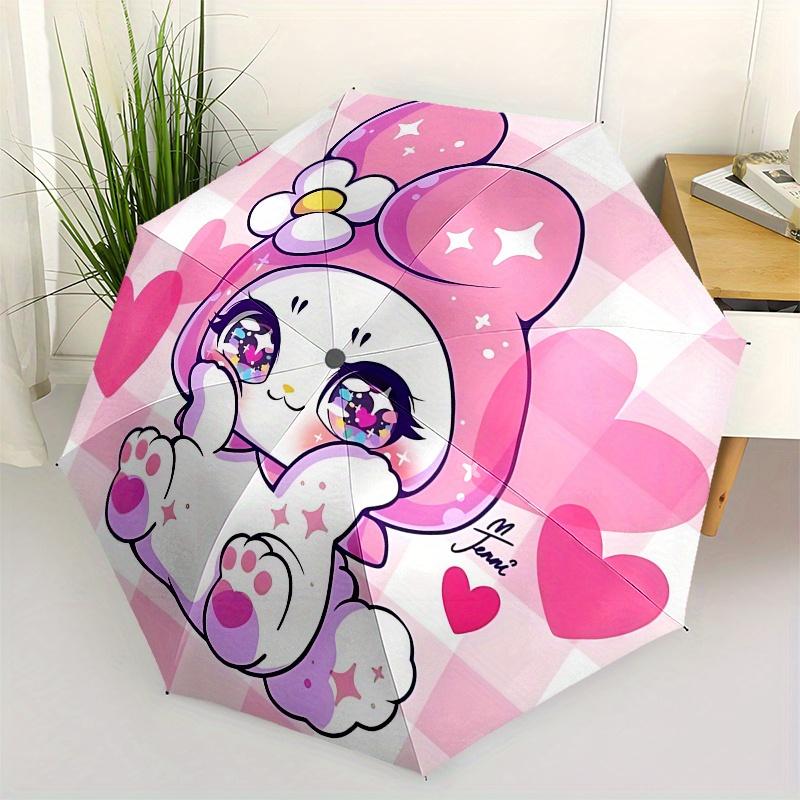 

Kawaii, Bunny Automatic opening and closing folding umbrella with 8 rib frame and compact travel design, perfect for all occasions | Stylish