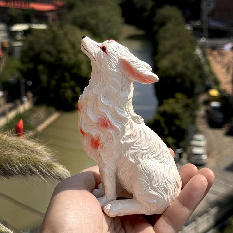 MAXYA Nine-Tailed Fox Figurine, Resin, Waterproof, Animal Ornament, Tamamo-no-Mae, Princess Nine-Tailed Fox, Auspicious Item, Entryway, Buddhist Altar