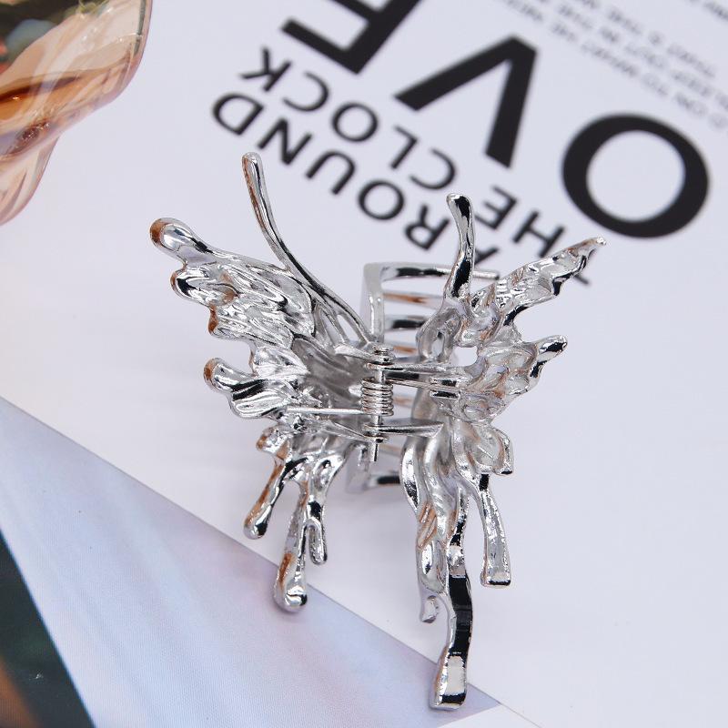 

Cold Wind Grab Clip Metal Liquid Butterfly Dragonfly Hairpin Female Shark Clip Hair Grab Side Clip Headdress