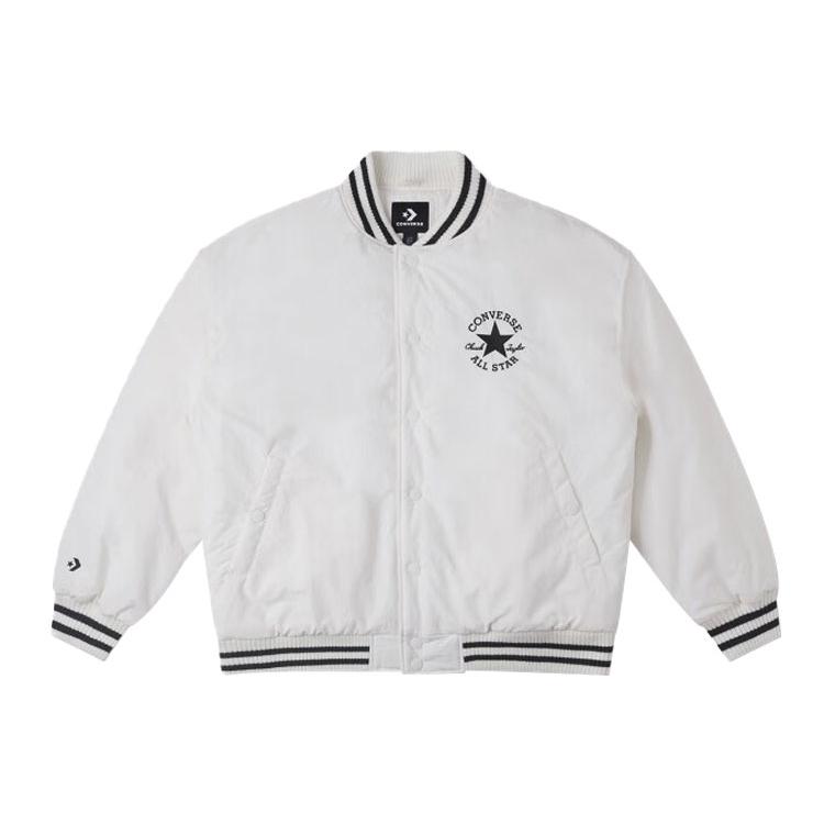 

New Converse Baseball Jacket Men s White 10025261-A01 XL