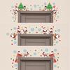 3pcs Wall Sticker Christmas Snowflake Santa Claus Christmas Tree Wave Dot Wall Sticker Door Head Decoration Self Adhesive Wall Sticker