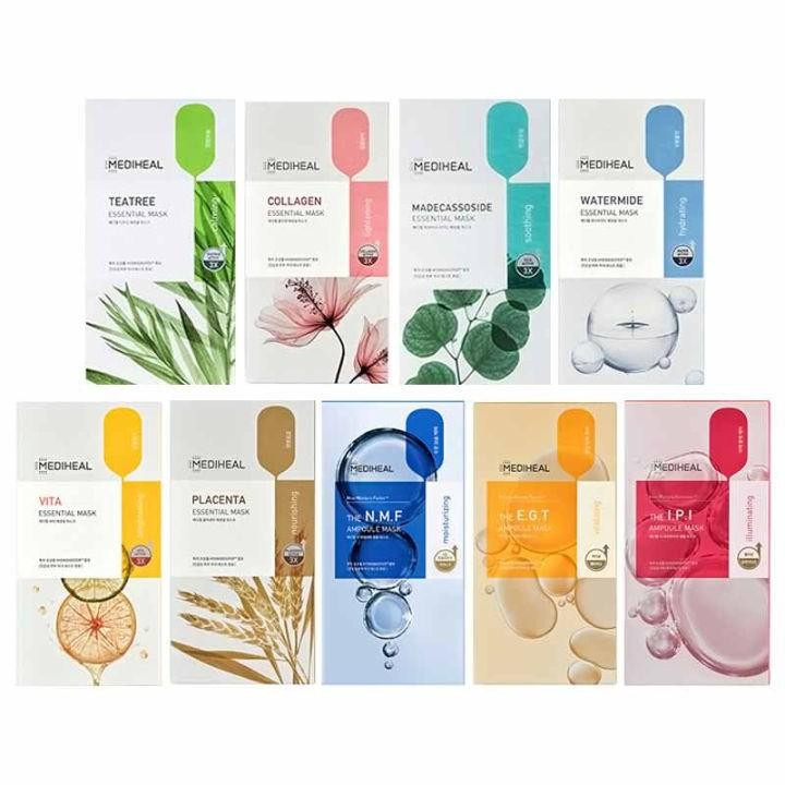 Mediheal Ampoule & Esssential Mask Collection 9types 5ea,Skin Soothing and Moisturizing Care That Balances the Skin