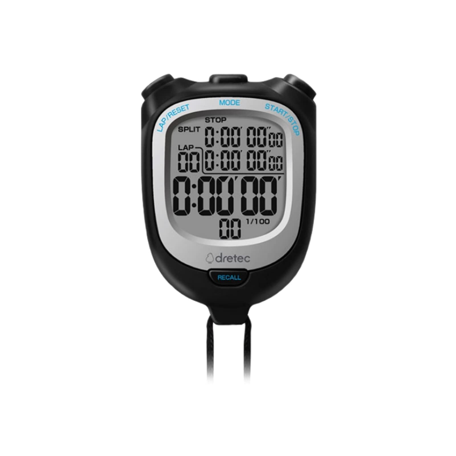 

Секундомер Dretec с шейным ремешком Speel W SW-122BK, Водонепроницаемый, IPX7,
