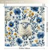 1Pc Sheep & Floral Shower Curtain - Cartoon Design, 71X71 Inch, Polyester, 12 Hooks, Hand Wash, Summer Decor