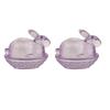 Lovely Transparent Glass Rabbit Jar Household Candy Dispenser Bowl with Lid Kitchen Counter Decoration