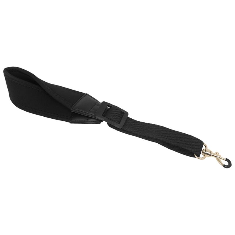 Saxophone Nylon Neck Strap with Thick Soft Padded Adjustable Buckle Black Hook for Baritone Alto Tenor Soprano Sax