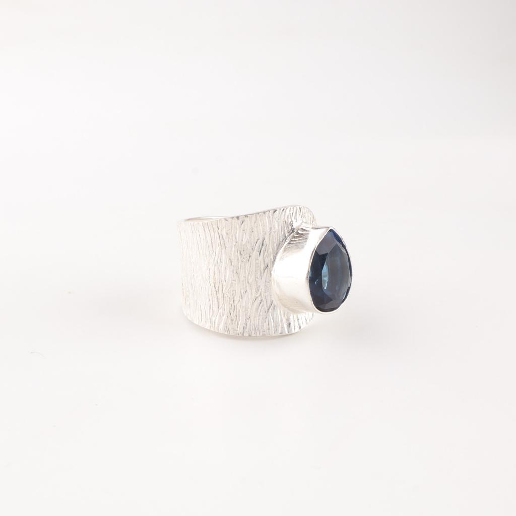 London Blue Topaz Gemstone 925 Solid Silver Jewelry Handmade Ring New Year Gift RR-63-5