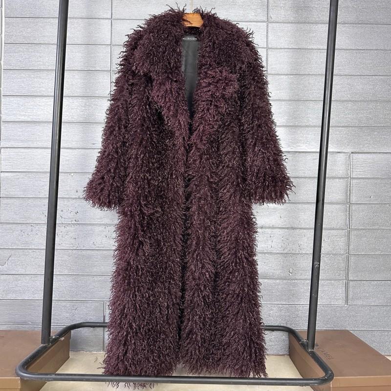 Womens Faux Fur Coat Longline Blazer Style Winter Warmth Streetwear Fashion