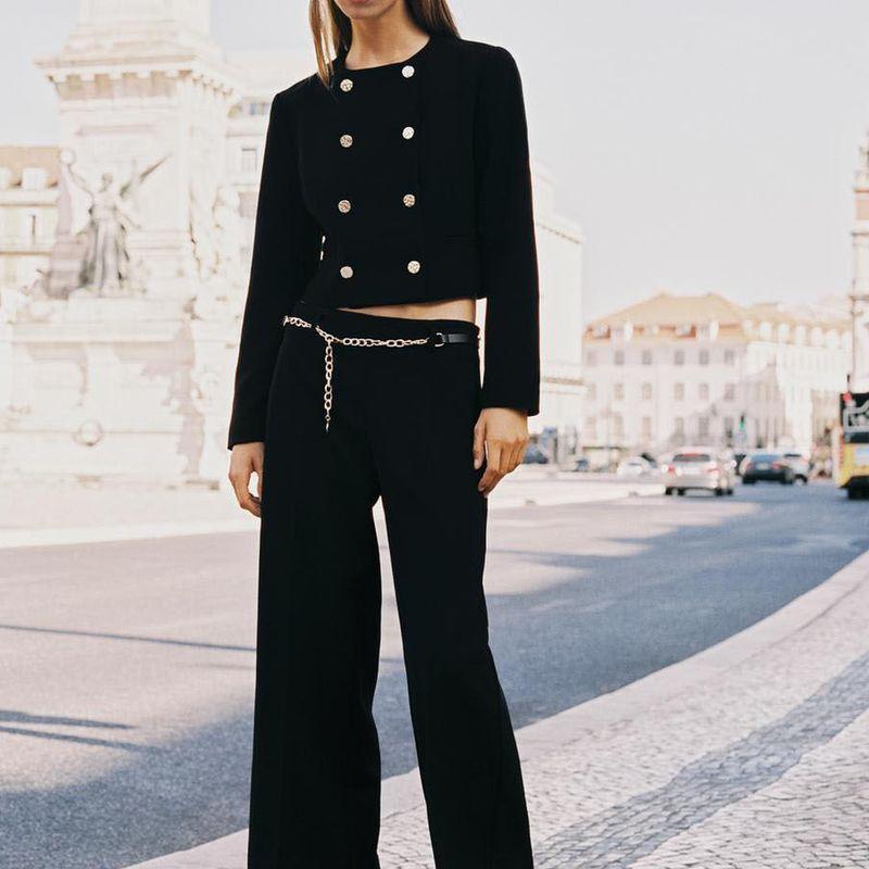 Zbzr Autumn New Women Clothes Western Style Short Double Placket Blazers Trousers 8372449 8372249