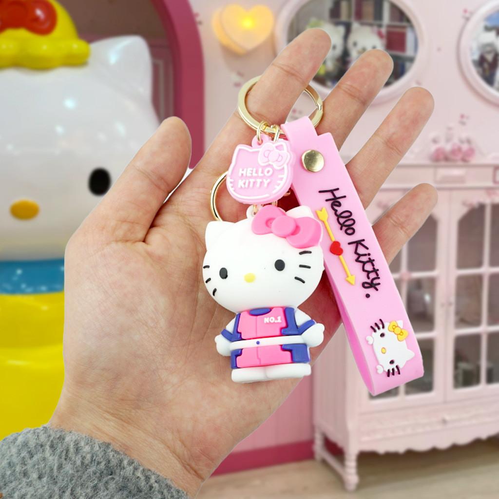 

Милый брелок для ключей машины Hello Kitty, очаровательный резиновый кулон, стильный мультяшный шарм для женщин Style B