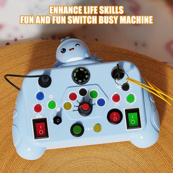 Toddler Animal Busy Board with LED Light Baby Light-up Switch Busy Board Game Machine Travel Kids Educational Learning Activity Toy Boys Girls