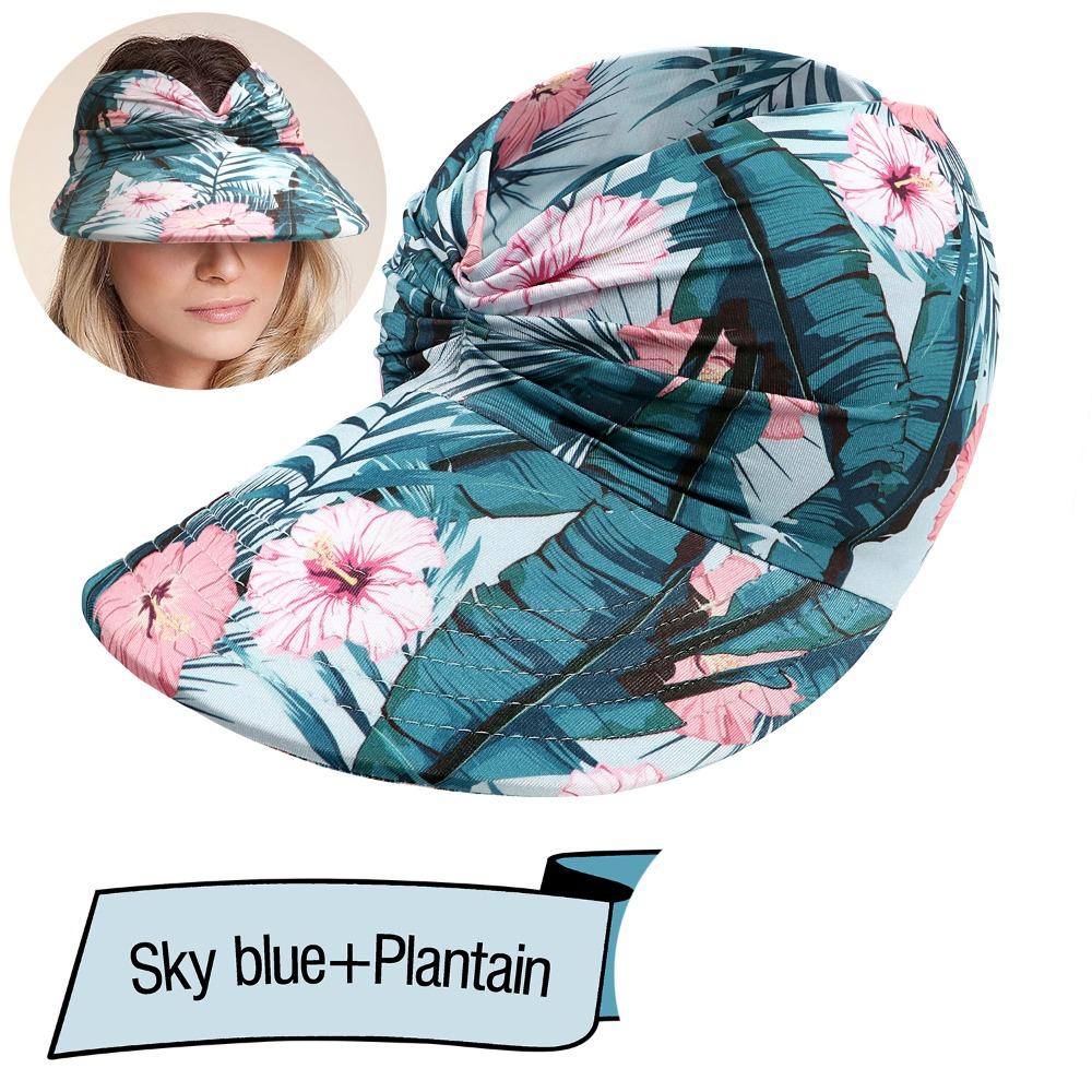 

Пустой верх Пустой верхний цилиндр Цветочный принт Пляжная спортивная кепка Новая летняя шляпа-козырек Женская Style 9