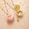 Cute Geometrically Irregular Fruit Open Box Picture Frame Pendant For Woman Fashionable Sweet Opening And Closing Box Necklace