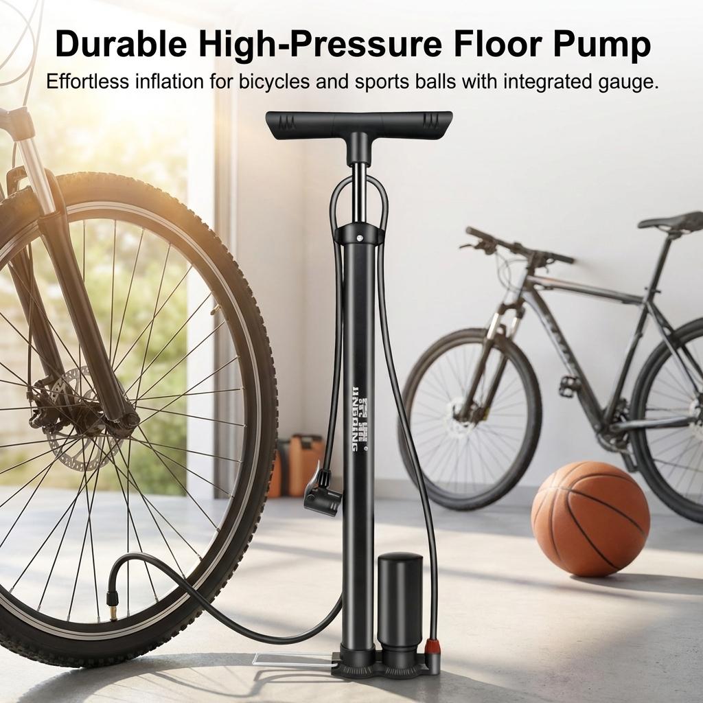 Portable High-Pressure Hand Pump For Bike Electric Vehicle Basketball Durable And Multi Functional