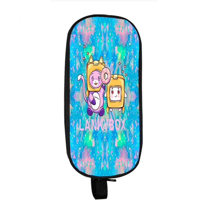 Lankybox Boxy And Foxy Robot Pencil Case Big Storage Box Portable Girls Pen Bag Double Layer School Pouch Kawaii Stationery Case